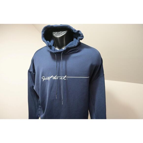 Nike Fleece Hoodie Just Do It Athletic Blue Fleece Womens Sweater XL - Picture 1 of 9